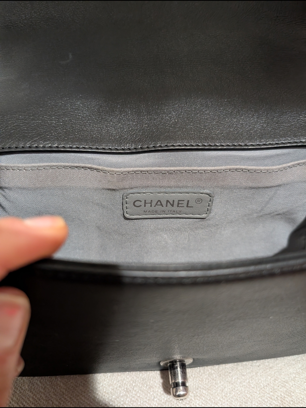 Chanel Black Quilted Leather Boy Bag with Chain Strap - Picture 6 of 17